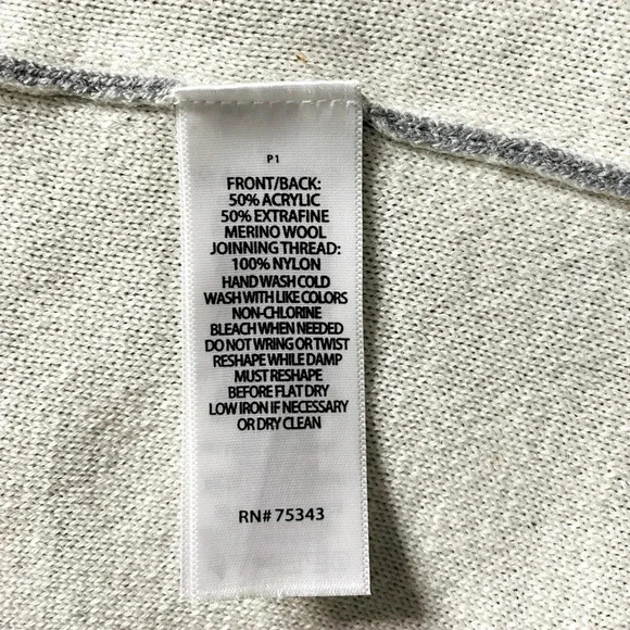 ADRIENNE VITTADINI |Colorblock Stripe Wool Blend Open Front Knit Cardigan Size L - Picture 7 of 7